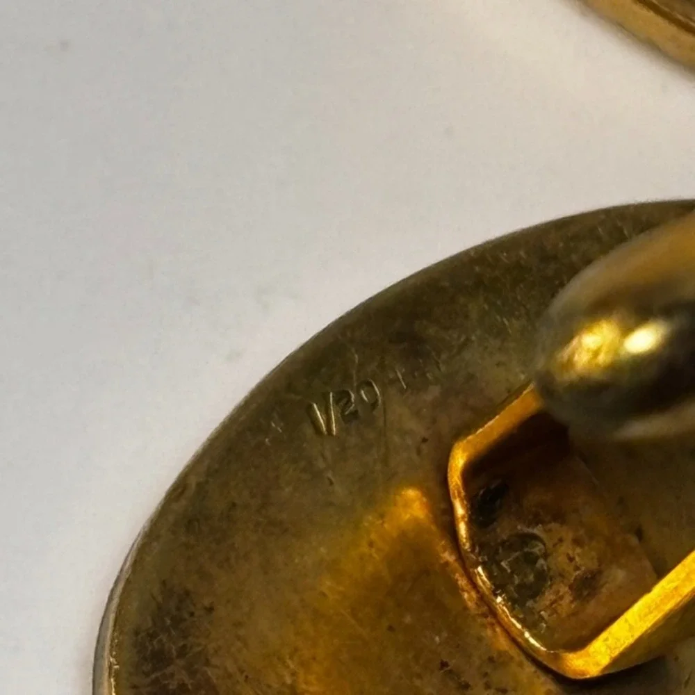 Vintage Cuff Links Lot Gold Tone Oval Round Mid Century Hickok